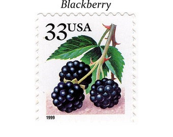 Five 33c Blackberry Stamps .. Unused US Postage Stamps .. Fruits and vegetables | Blue stamp | Jams and Jellies | YUMMY | Natural Medicine