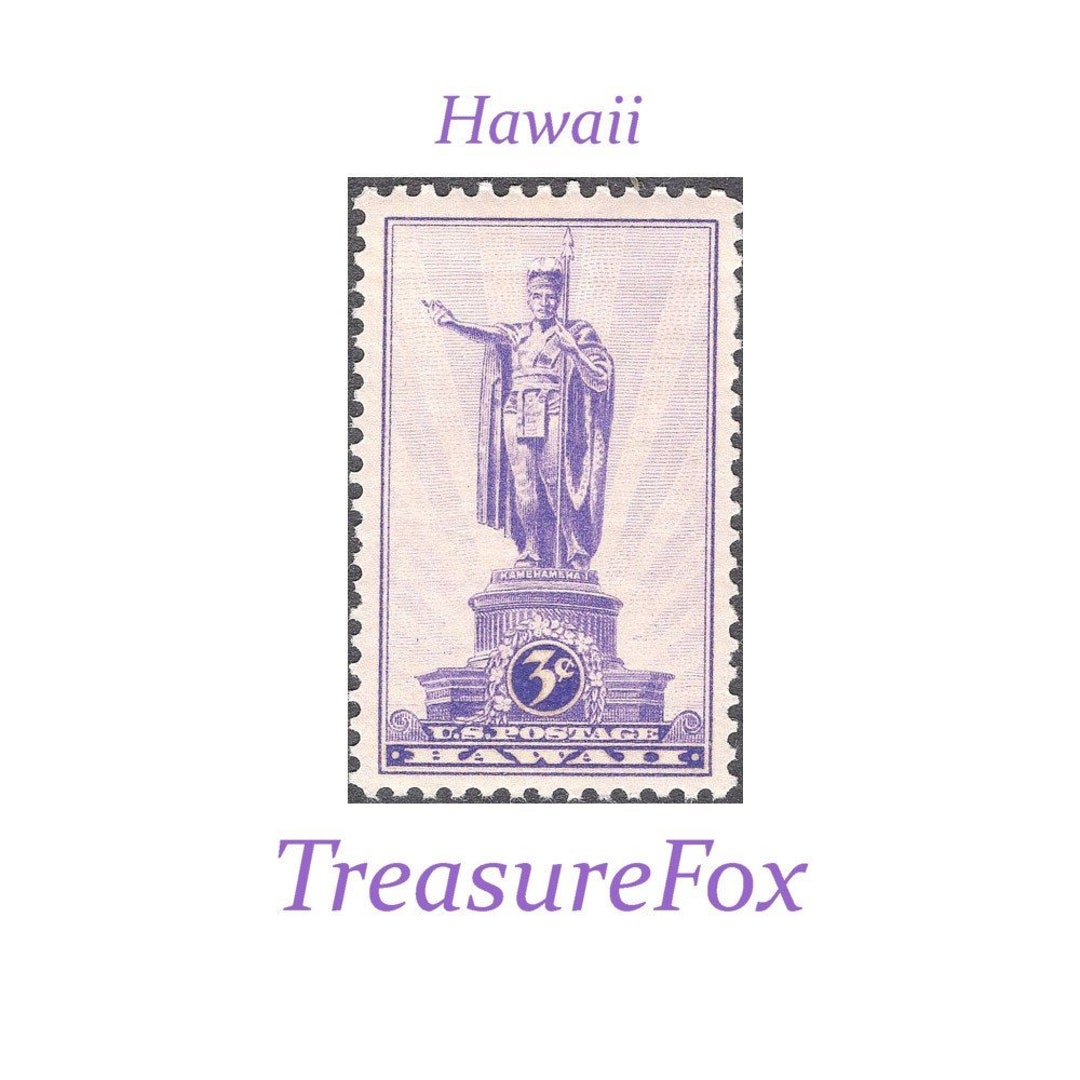 TEN 3c Hawaii Stamp .. Vintage Unused US Postage Stamps Destination Wedding Tropical Island
