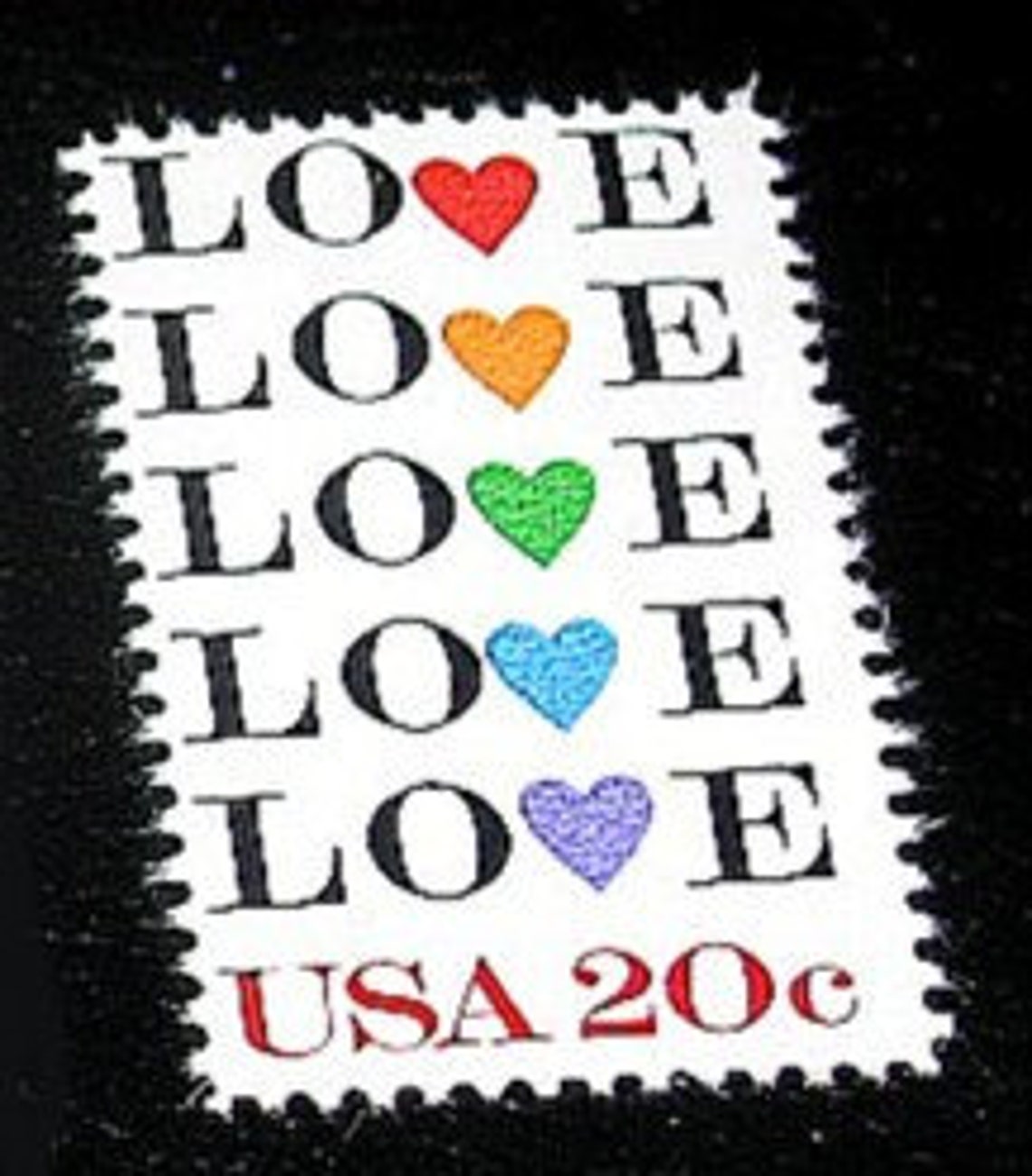 LOVE Stamp Set of 50 .. Unused Vintage Postage Stamps .. 20 Etsy
