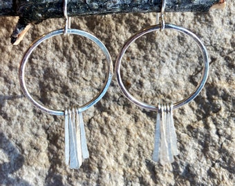 Full Circle Sterling Silver Fringe Earrings