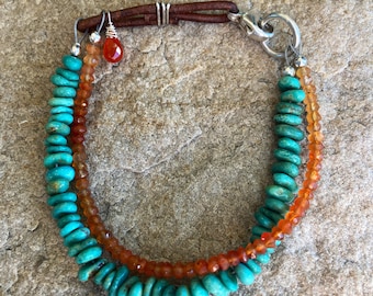 Turquoise and Carnelian Bracelet