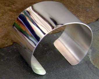 Wide Sterling Silver Cuff - High Shine Finish