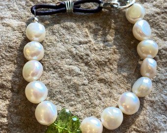 Button Pearls and Peridot Bracelet