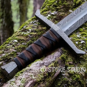 Handmade Excalibur Replica – King Arthur Replica with Leather Scabbard | Medieval Fantasy Replica| Groomsmen Gift , Father&#39;s Day Gift