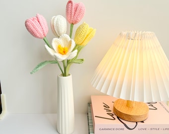 Crochet Tulip Flower Bouquet: Handmade Home Decor Gift
