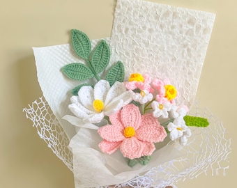 Handmade Crochet Flower Bouquet, Everlasting Floral Arrangement