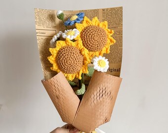 Crochet Sunflower Bouquet: Handmade Yarn Flower Arrangement