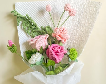 Ramo de rosas de crochet hecho a mano: un regalo floral eterno