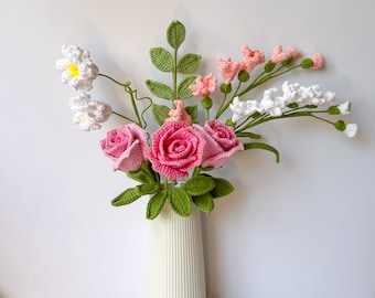 Handmade Crochet Rose Bouquet: Lasting Floral Home Decor