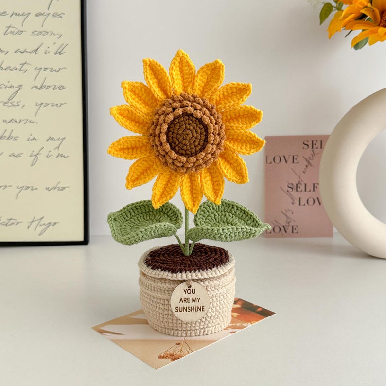 cancer care package crochet sunflower
