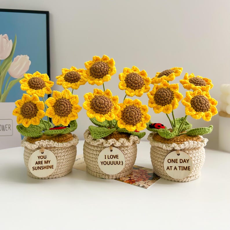 cancer care package crochet sunflower