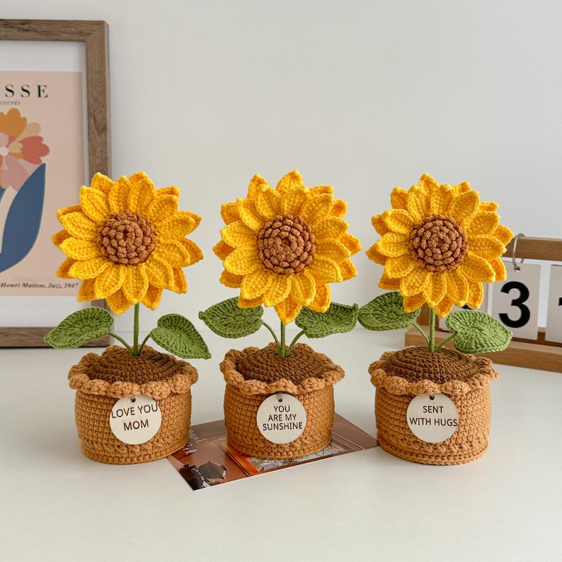 cancer care package crochet sunflower