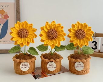 Crochet Sunflower: Christian Home Decor, Faith Gift