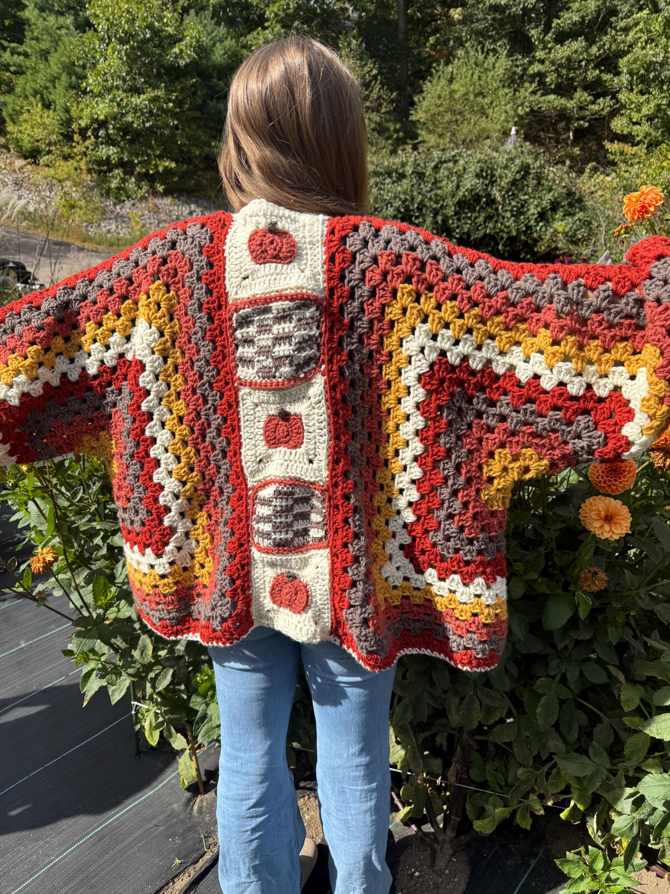 Fall Pumpkin Hexagon Crochet Cardigan Pattern – Autumn Granny