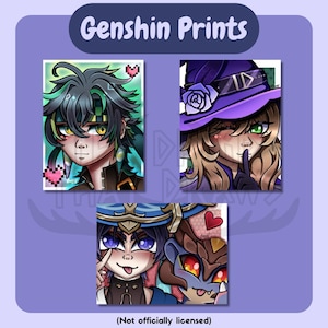 Genshin Inspired Art Prints 8.5x11
