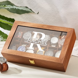 Custom Engraved Watch Box | Gift for Dad | Birthday Gift for Men | Personalized Watch Storage Case| Groomsmen Gift Anniversary Gift for him
