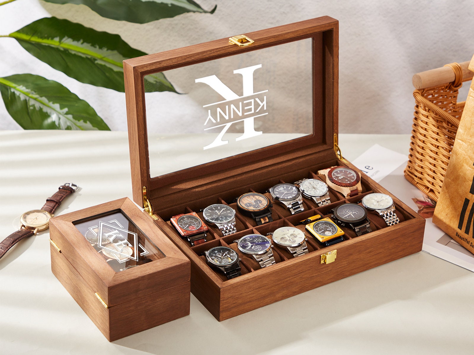 Custom Watch Box for Men, Christmas Gift for Dad,watch Organizer ...