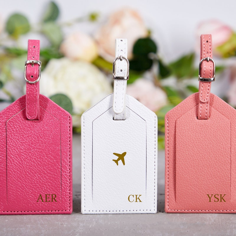 🎁Free Personalization🎁Monogrammed Luggage Tags, Personalized Leather Luggage Tag,Custom Wedding Luggage Tag,Travel Gift for Her,Bridesmaid Gifts,Christmas Gifts