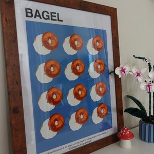 Bagel Digital Print | Kitchen Print | Instant Download | Fun Bagel Artwork | Modern Digital Print for Kitchen | Gift for Food Lovers