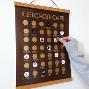 Coffee Scratch Off Poster Chicago Coffee Shop Gift for Coffee Lovers Chicagoland