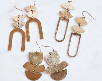 Big Brass Dangle Earrings | Choose a style