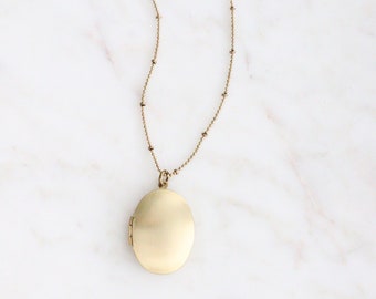 Locket Necklace | Medium Size Oval | Long Chain