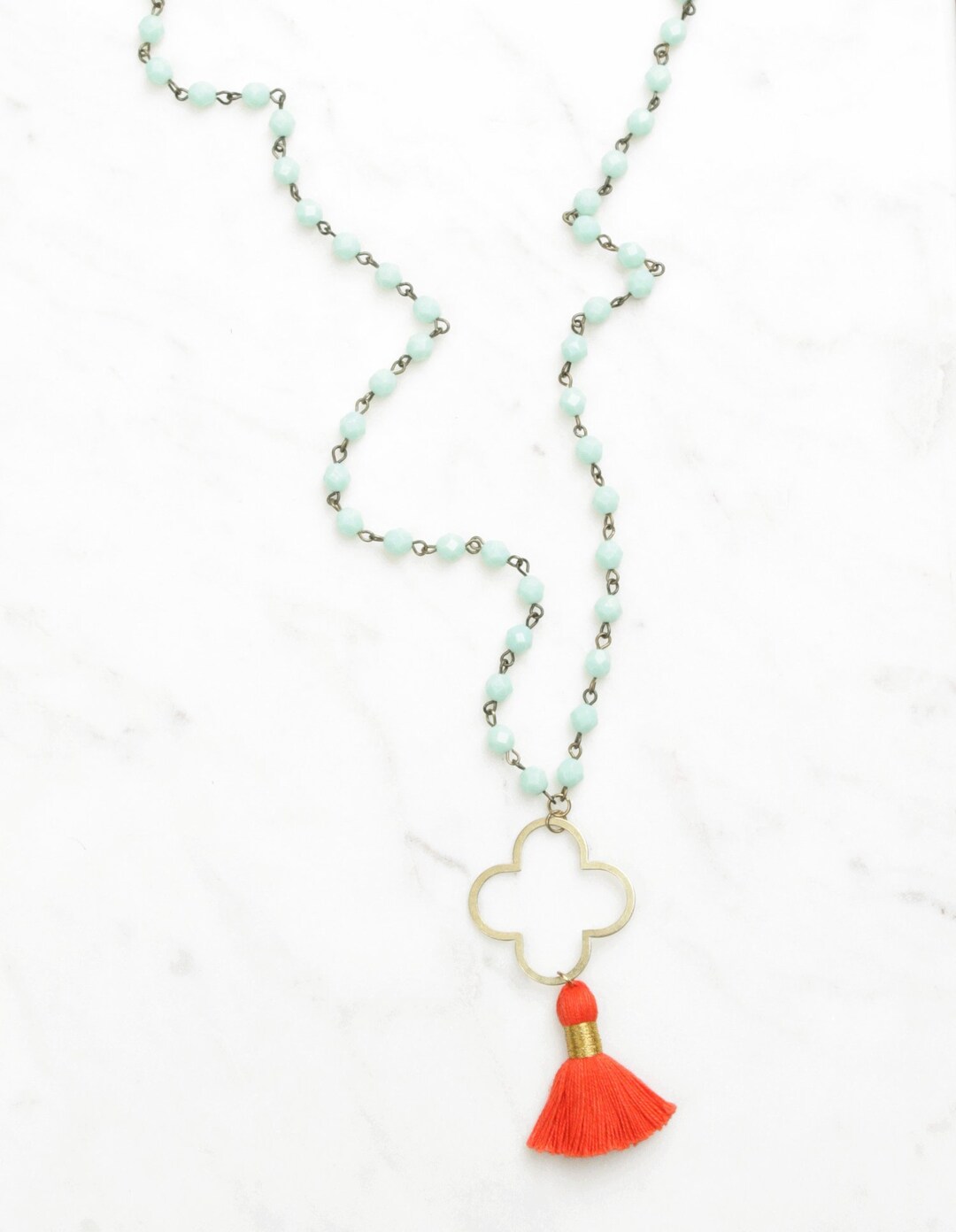 Tassel Necklace, Long Necklace, Long Tassel Necklace, Bead and Tassle