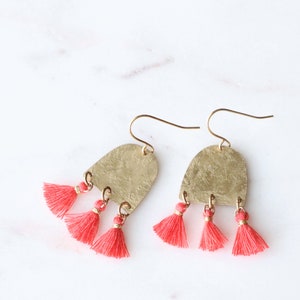 Little Boho Tassel Earrings | Dainty Chandelier Earrings with Mini Tassels