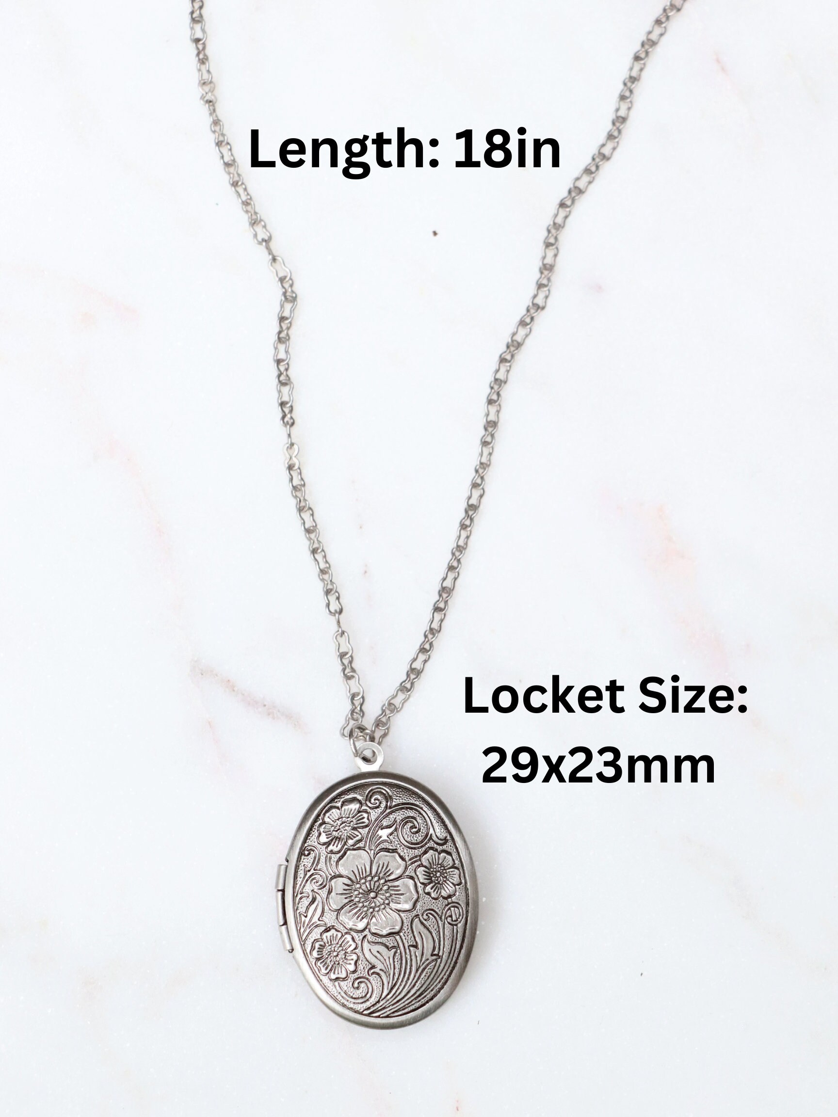 Silver Locket, Locket Necklace, Medium Size, Antiqued Silver Locket ...