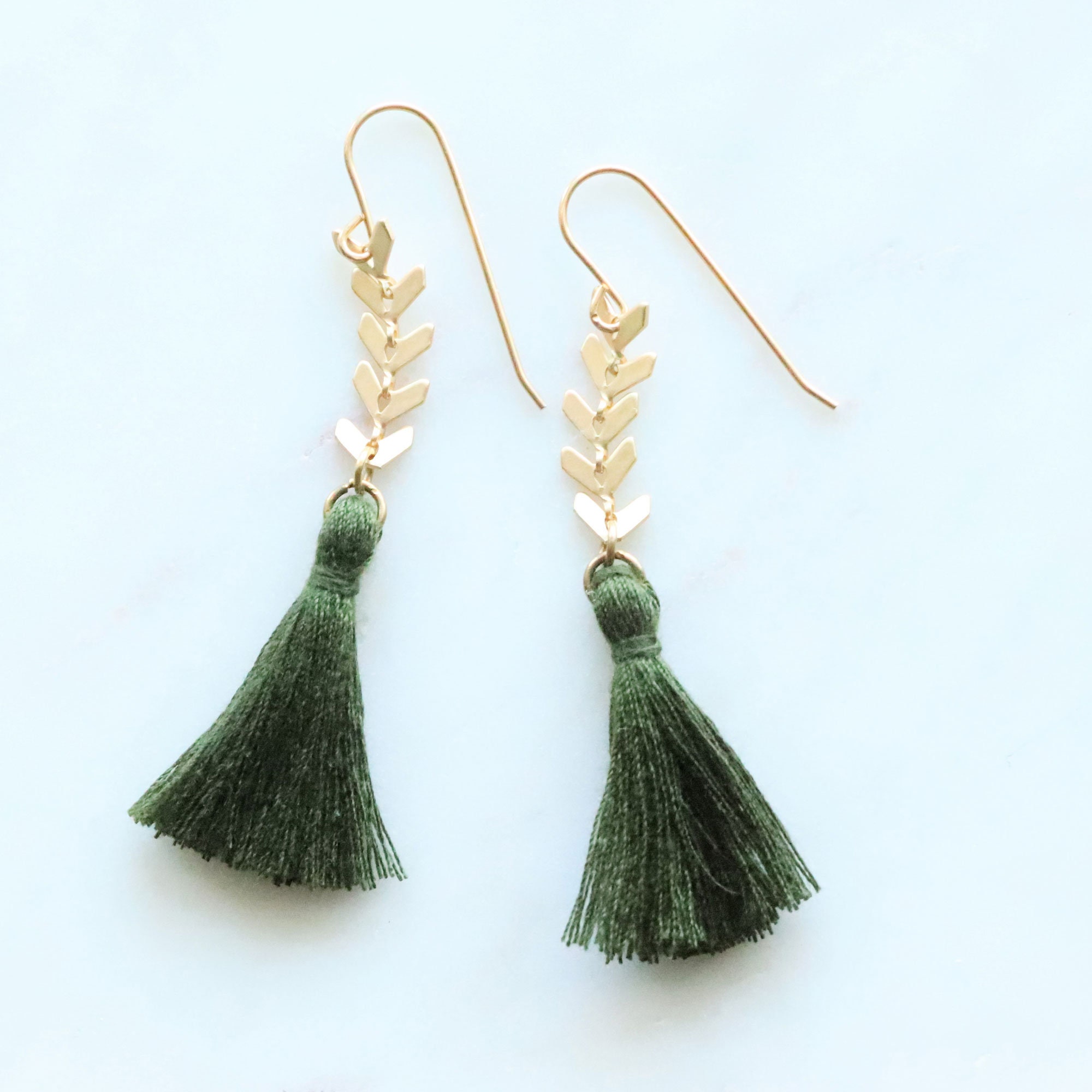 Moss Green Tassel Earrings, Olive Green Earrings, Boho Tassel Earrings,  Drop Tassel Earrings, Bohemian Jewelry, Gift Idea, Textile Earrings - Etsy