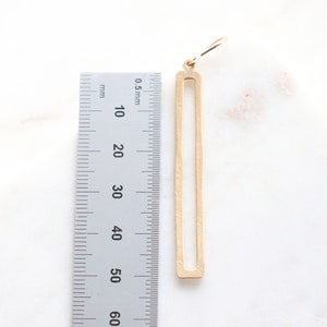 Simple Brass Rectangle Dangle Earrings image 6