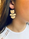 Brass Dangle Earrings, Big Gold Dangle Earrings, Modern Dangle Earrings, Brass Statement Earrings, Gold Chandelier Earrings