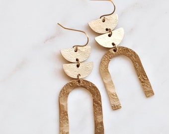 Modern Brass Dangle Earrings