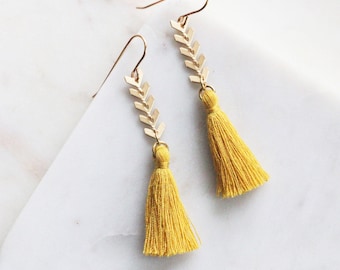 Tassel Earrings | Goldenrod Dangle Earrings| Fall Jewelry