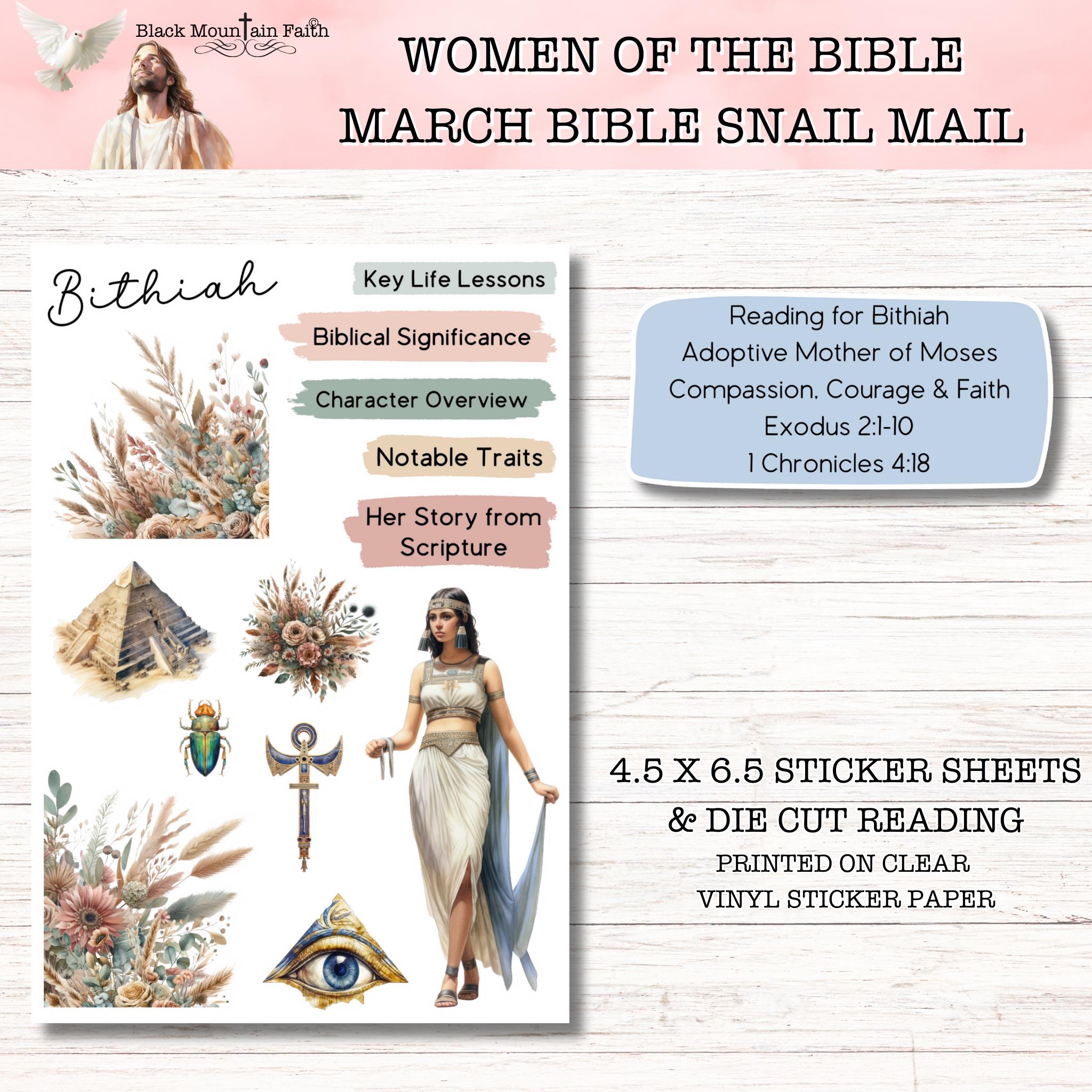 MARCH Edition Women of the Bible || PHYSICAL Sticker Sheets || Clear ...