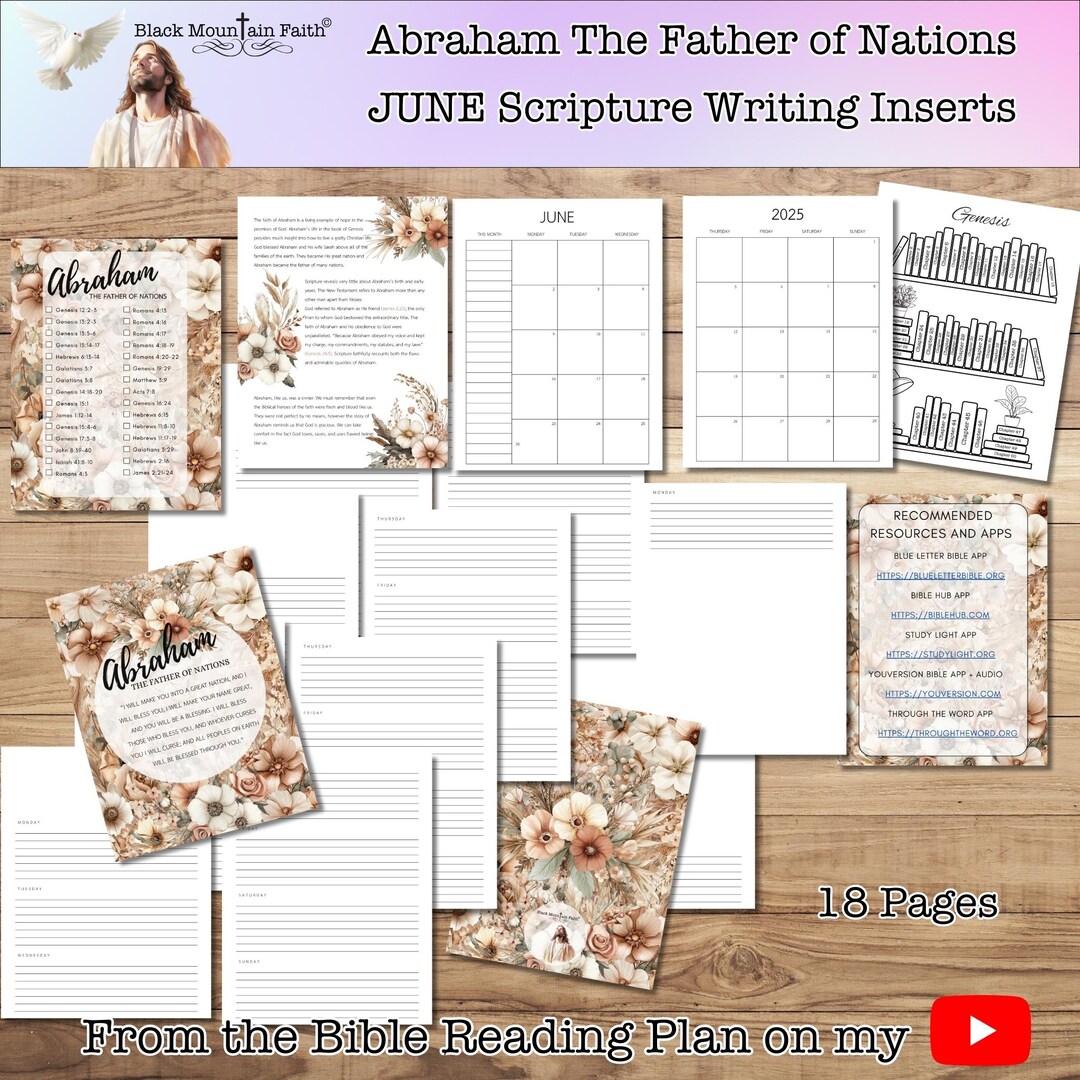 June Scripture Writing Plan Inserts || ONLY the Inserts No Stickers ...