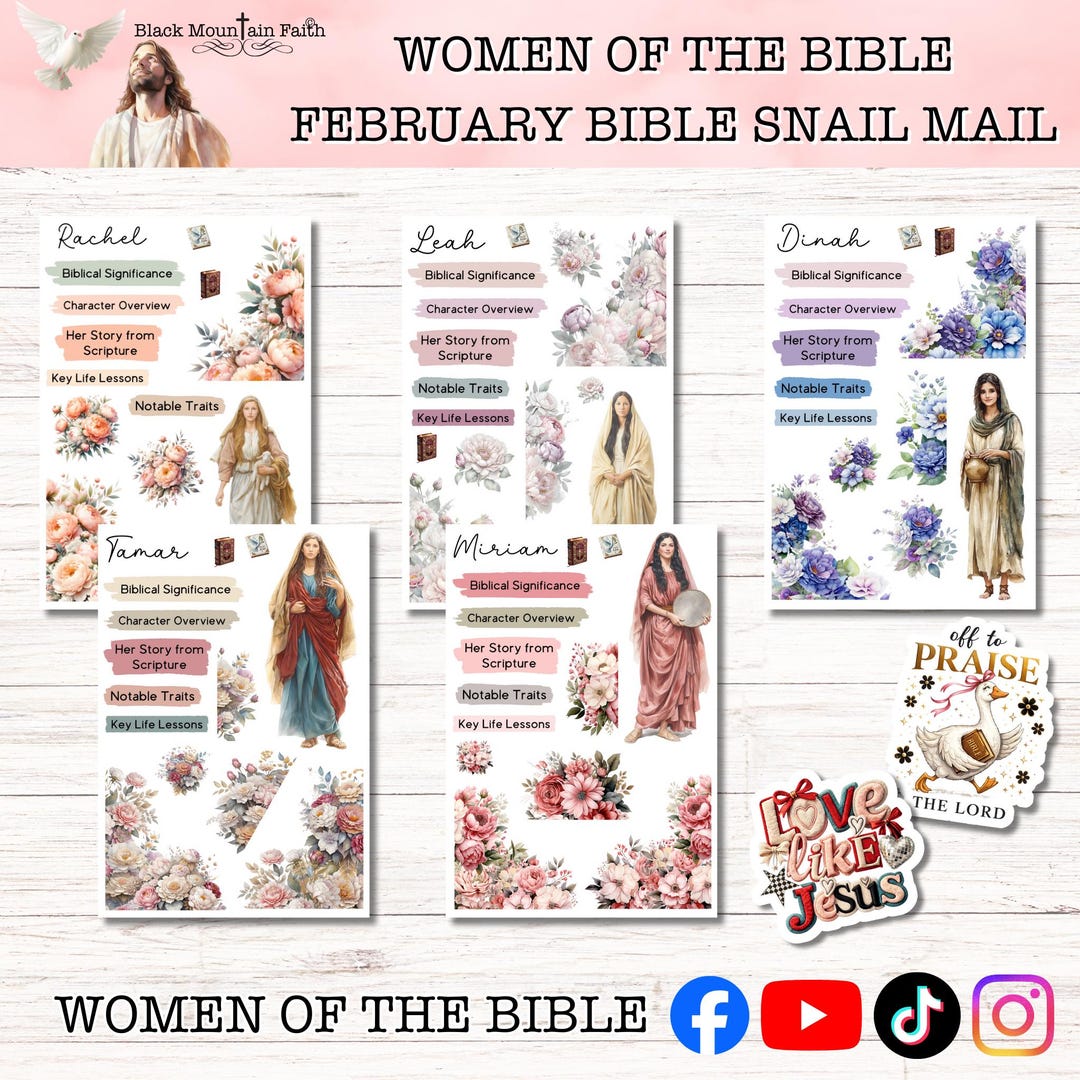 FEBRUARY Edition Women of the Bible || PHYSICAL Sticker Sheets || Clear ...