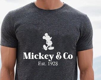 Musse & Co 1928 Komfortfärger Skjorta, Retro Vintage Disney Skjorta, Retro Musse & Co, Disneyworld Skjortor, Disney Semesterskjorta, Disney T-shirt