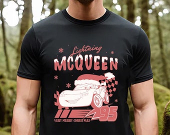 Chemise de Noël Disney McQueen, chemise de Noël, chemise de Noël Disney, chemise des fêtes, chemise de Noël voitures