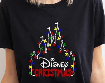 Disney Castle Christmas Shirt, Comfort Colors Shirt, Disney Christmas Shirt, Disneyland Christmas Tee, Magic Kingdom Christmas Shirt