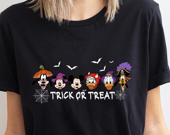 ミッキーと仲間のハロウィンシャツ、コンフォートカラーシャツ、ハロウィン2024シャツ、怖いシャツ、ディズニーシャツ、トリックオアトリート