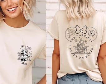 Der glücklichste Ort eine Erde Shirt, Disney magisches Schloss Shirt, Minnie Schloss Shirt, Disney Urlaub Shirt, magisches Königreich Shirt