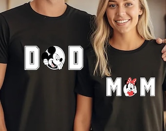 Camisetas de Disney para mamá y papá, camiseta de Mickey para papá, camiseta de Minnie para mamá, camiseta de la familia Disney, camiseta de nueva mamá, camiseta de nuevo papá