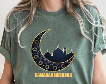 Magliette Ramadan Mubarak, Maglietta Ramadan, Maglietta musulmana, Regali islamici, Abbigliamento musulmano, Regalo Ramadan, Maglietta Eid