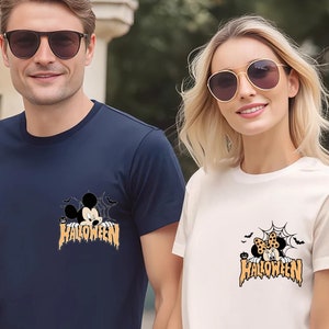 Mickey Minnie Halloween Couple Shirts, Mickey Ghost Shirt, Minnie Ghost Shirt, Spooky Season Shirt, Disney Halloween Trip Shirts