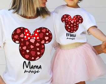 Disney Minnie Mama Minie Mause shirt, Disney Mama and Mini Shirt, Disney Family Matching T-Shirt, Minnie Mouse Mom Tee