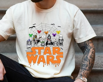 Comfort Colors Star Wars Halloween Shirt, Vintage Halloween Shirt, Disney Halloween Shirt, Disney Family Halloween, Star Wars Halloween Tee
