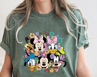 Comfort Colors® Floral Mickey And Friends Shirt, Disney Flower and Garden Festival Shirt, Floral Disney Shirt, Floral Shirt, Gardener Gift