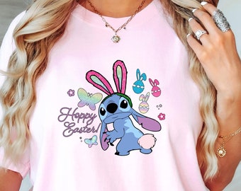 Stitch Easter Shirt, Disney Lilo & Stitch Tee, Easter Bunny Shirt, Easter Spring Shirt, Funny Easter Sweater, Stitch Bunny Tee