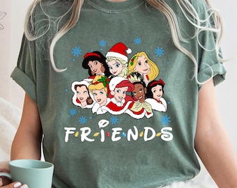 Camiseta navideña de las Princesas Disney, Camiseta navideña de Disney, Camiseta navideña de Princesas, Camiseta navideña de Disney, Camiseta de Princesas